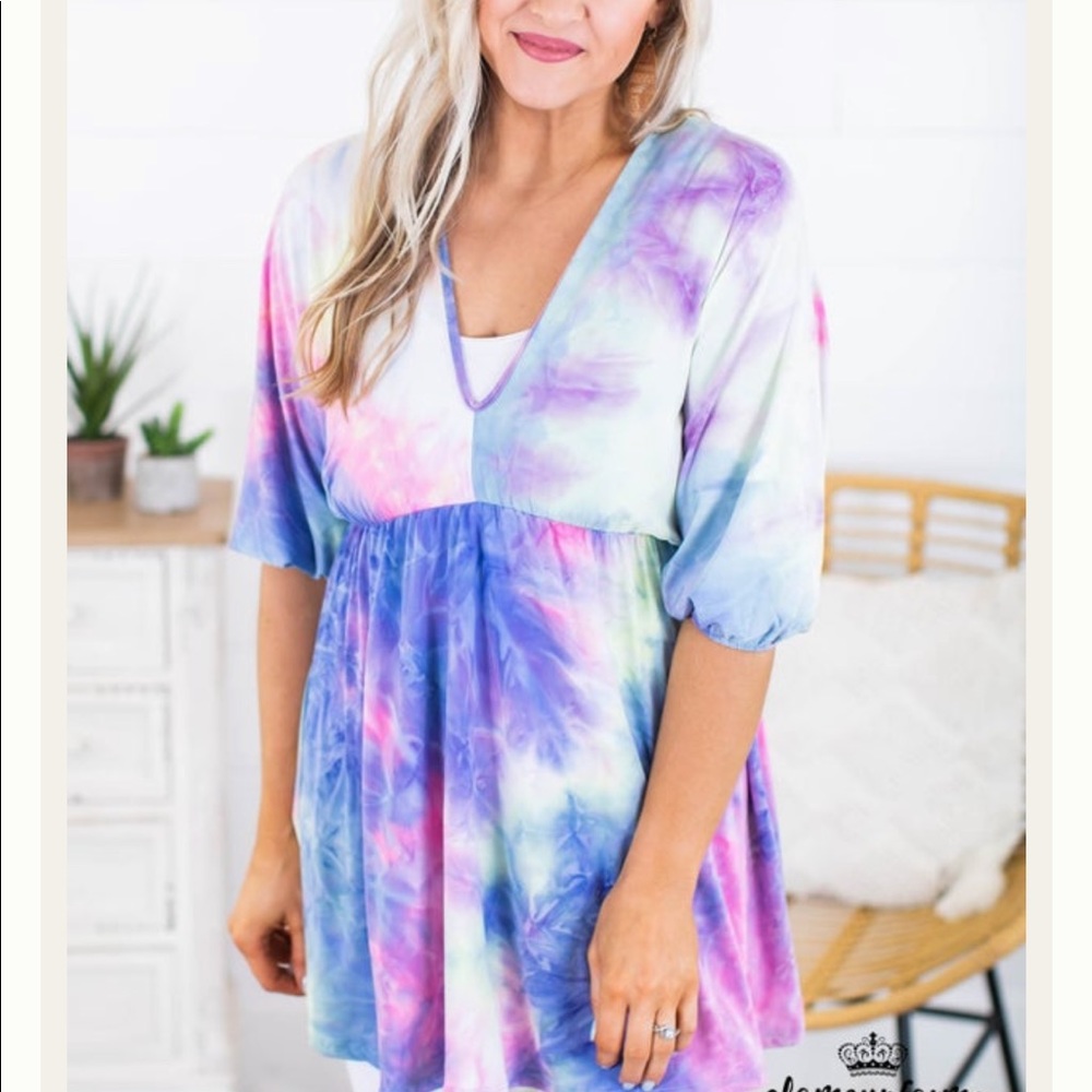 NWOT Tie Dyed Baby Doll Dress or Swim Coverup!